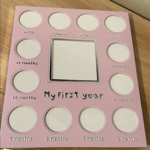 My First Year Pink Baby Photo Frame